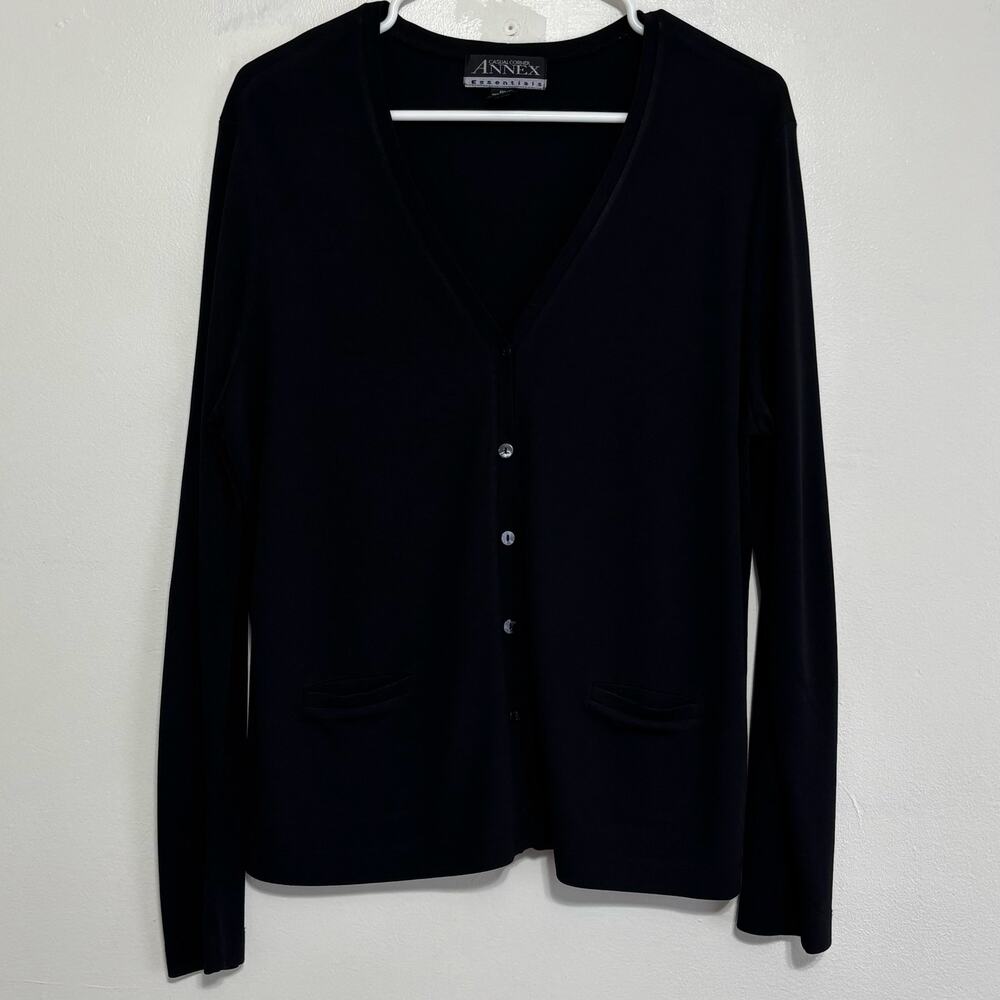 Casual Corner Annex Essentials Black V-Neck Cardigan Petite L
